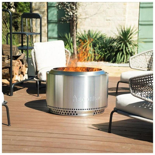 27" ROUND YUKON FIRE PIT STAINLESS STEEL SMOKELESS OUTDOOR FIRE PIT